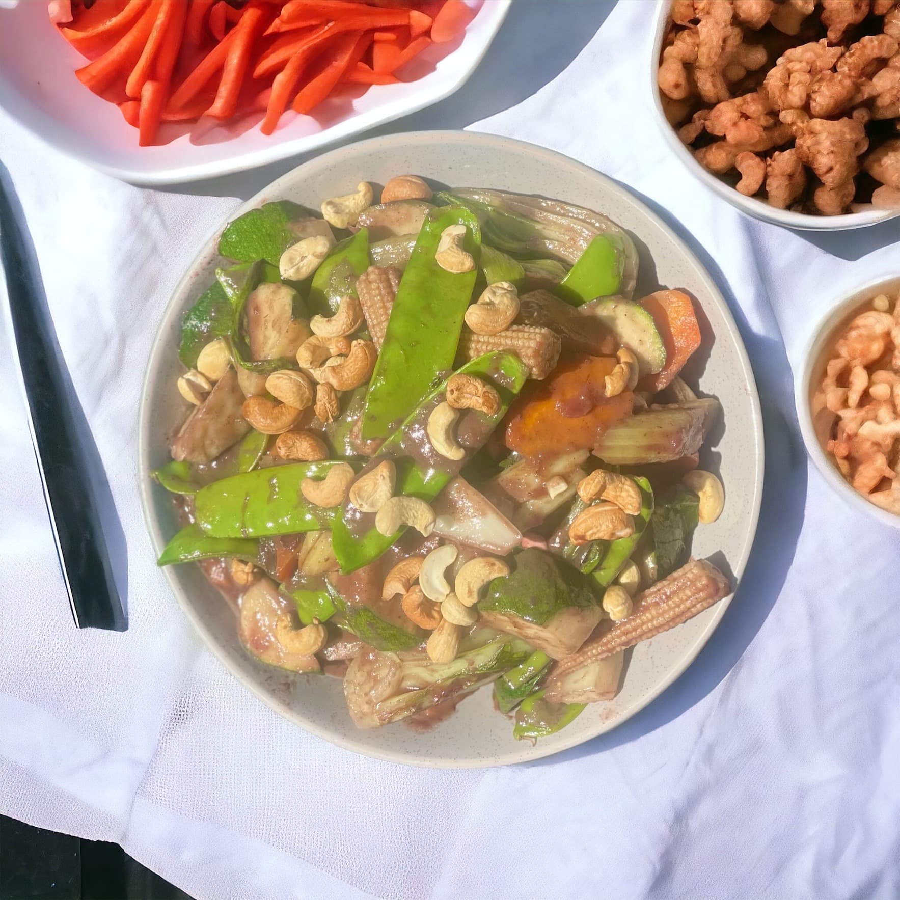 Plum & Chilli Stir-fry with Cashews