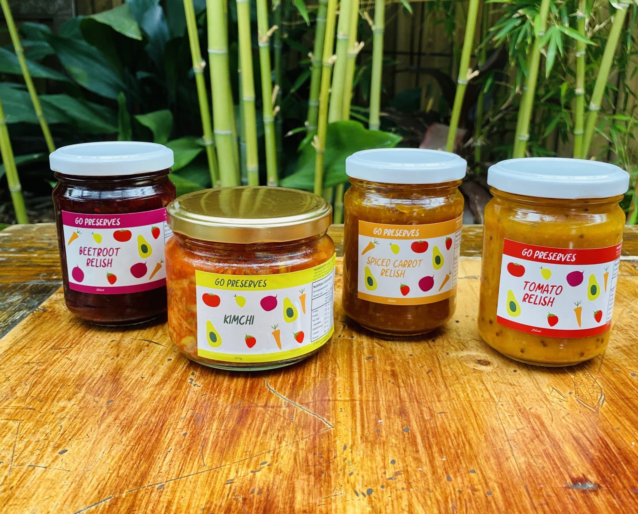 GO! Preserves (inc Tomato Relish, Carrot Relish, Beetroot Relish & Kimchi)